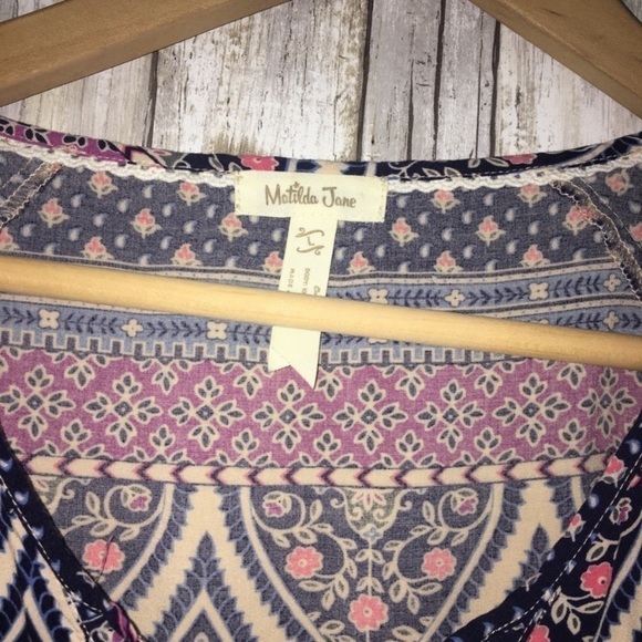 Matilda Jane Friends Forever Jocelyn Multi Print Tie Waist Dress - Picture 7 of 8